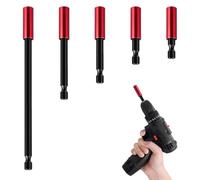 Jiaoshou Pan 5 Pièces Porte Embout Visseuse Magnetique, 50/60/100/150/300 mm Rallonge Embout Visseuse, Rallonge Magnétique Hexagonale 1/4 Pouce pour Perceuse Visseuse hoc