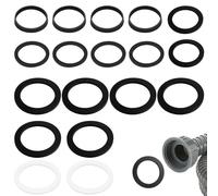 Jiaoshou Pan Joint de Vidange de Lavabo, Kit de Joints pour Siphon 1 1/2" pour Tuyau Cuisine 40 mm/45 mm/56 mm avec Joints Cunéiformes et Plats (18 Pièces)