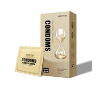 JIAOYUE Or Noir Sensation Persistante Ajustée - 10 Préservatifs Lubrifiés Ultra Fins (Stimuler +++)