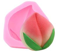 JIAPAILAIYUN Moules en résine de silicone, 7,4 x 5,9 cm, moule en silicone 3D en forme de pêche, moule à fruits, cupcakes, fondants, outils de décoration de gâteaux, moule à chocolat, moule à sucre,