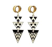 JIAPEIJIA Piercing d'oreille en forme de triangle de 6 à 25 mm Doré, Métal