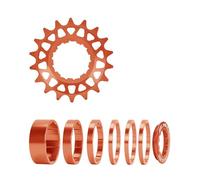 JIAPIKA Kit de conversion denté à vitesse unique 16T 18T pour vélos à plusieurs vitesses, cassettes à vitesse unique avec entretoises et anneaux de verrouillage