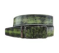 JIARY Ceinture Automatique Homme Cuir, Ceinture De Travail, Réglable Ceintures Vintage Ceinture Business Casual pour Costume Et Jeans Pantalons, Cadeaux Homme,Vert,125CM/49.2''