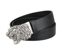 JIARY Ceinture Homme Cuir, Ceinture Business Décontractée, Réglable Ceinture Boucle Automatique Tête De Tigre De 35Mm De Largeur- pour Pantalon en Jean,Western Cowboy,Black Embossed,120CM/47.3''