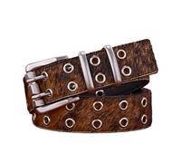 JIARY Ceinture Homme Cuir Véritable avec Boucle À Double Aiguille, Classique Ceintures De Travail Ceinture Vintage d'affaires Décontractée pour Jeans, Pantalons,A Brown,115CM/45.3''