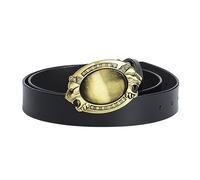 JIARY Ceinture Hommes, Ceinture de Cow-boy Occidental, Ceinture en Cuir avec Motif Tête de Lion en Alliage Boucle Décorative,Black b,120CM/47.3''