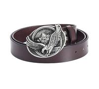JIARY Ceintures Homme Série Aigle, Ceinture de Cowboy Western, Ceinture en Cuir avec Motif D'aigle Volant 3D Boucle en Alliage Décorée,Brown b,115CM/45.3''