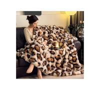 JIARY Couvertures Et Plaids Hiver,Chaude Jeté De Canapé Peluche Imitation Fourrure De Lapin Texture À Bulles Super Douce Douillette Plaid Canapé,Cadeau Femme,A Leopard Print,150 * 200cm