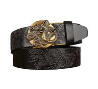 JIARY Noir,110CM/43.3' Ceinture Homme Cuir,Automatic Buckle Belt,Ceintures Western Cowboy Style Vintage,Ceinture Casual Rural Mode Réglable Pour Jean