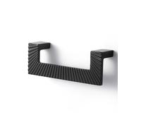 JIASENBAO Lot de 5 poignées d'armoire noires en alliage de zinc avec trou central de 9,5 cm