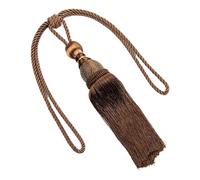 JIASHUNHE Attache Rideau Embrasses de Rideaux à Pompons sans Perforation, Multicolores, Installation, Attaches, Fil doré, Boule Suspendue, Polyester(Dark Coffee)