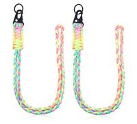 Jiavlyx 2 Pièces Cordon Tour De Cou En Paracorde, 55cm Lanyard Strap Neck, Tissage Lanyard Strap Neck, Porte Badge Lanière Avec Lanière Tressée, Pour Clés Téléphone Portable Appareils Photo