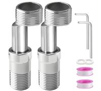 Jiavlyx 2 Pièces Raccord Excentré Mitigeur, Robinet Coin Vis Excentrique, Longueur Réglable 50mm-80mm, Réglable À 360 Pied Incurvé Coudé, Shower Faucet Adapter Pour Cuisine Et Salle De Bain