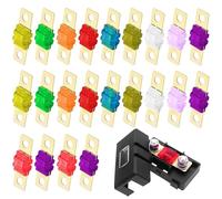 Jiavlyx 22 Pièces Fusibles Midi, 32V 20/30/40/50/60/70/80/90/100/125/150Ampere Bolt-on Fusible, Fusible Midi à Courant élévé, Fusibles à Courant Élevé, pour Voiture, Camions, Véhicules de Construction