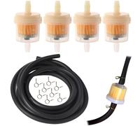 Jiavlyx Tuyau De Carburant Kit, Filtres À Essence En Ligne, 4 Filtres À Essence + 2M Tuyau De Carburant + 8 Colliers De Serrage, Universel Carburant Filtre, Pour Moto,Tondeuse, Scooter