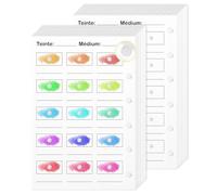 jiawaggag Nuancier à Colorier Avec Trous Ronds 100 Feuilles Mobiles Nuancier Coloriage 8.1x12cm Reliure de remplacement 300g/㎡Anneau Impression UnilatéRale Convient Aux Feutres Crayons