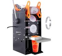 JIAWANSHUN Manual Cup Sealing Machine Electric Cup Sealer for Bubble Boba Milk Tea Cup Sealer for Height 170mm φ90mm/95mm Plastic and Paper Cup (110V)