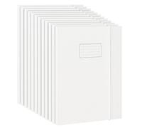 JiaWei Lot de 12 Chemise Cartonnée A4 avec 3 Rabat - Dos de 1.13 cm, Carton 350 g/㎡, Pochette Cartonnée à Rabat avec Élastique - Blanc