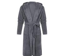 JiaWell Peignoir Bain Homme Capuche Grande Taille Peignoir de Bain pour Homme avec Capuche Towelling Robe Baignoire Couple Couleur Unie Unisexe(Gris,5XL)