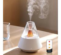 JIAWEN Diffuseur d'huiles essentielles, 150 ml, diffuseur d'aromathérapie à ultrasons à brume fraîche, humidificateur avec arrêt automatique sans eau et bougie LED pour la maison, la chambre, le