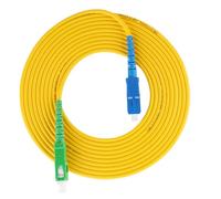 Jiawu 2 Pièces Fibre Jumper 5m SC/vers SC/UPC Cordon de Brassage Monomode | Cordon de brassage fibre à faible perte d\'insertion, gaine en PVC, pour FTTH, CATV, LAN, ONT, OLT, convertisseur de média