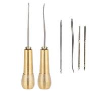 Jiawu 2 Set Manche en Cuivre Poinçon, Outil de Réparation de Chaussures