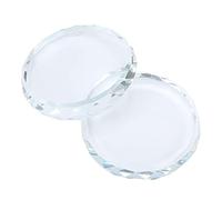 Jiawu 2 Verres Palette de Vernis à Ongles, 2 Pouces Plateau de Mélange pour | Mini palettes d\'ongles avec en verre cristal, pour manucure, colle à cils, fond de teint, fard à paupières