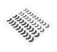 Jiawu 20 Paires de Faux Cils Longs et épais, Bouclés, Denses, à Usage Quotidien, Aspect Naturel, Ensemble de Cils Réutilisables pour Fête, Scène, Date, Maquillage (002)