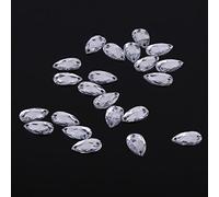 Jiawu 200pcs Sewing Rhinestones Drop Shape with Double Holes for Craft