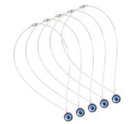 Jiawu 5 Pièces Collier Oeil Turc Bleu Protection Chance Pendentif | Collier de Protection des yeux bleu avec glaçage coloré en alliage, bijoux contre le mauvais œil pour femmes et hommes,