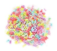 Jiawu 500 Pièces Perles Espaceurs Lettres Colorées, Pendentif Perforé en