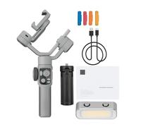 Jiawu 5E Stabilisateur de Smartphone, Suivi Stable sur 3 Axes : Charge Rapide, Durée D'utilisation de 26 Heures pour la Randonnée et Le Sport (Combo Lisse 5E)