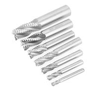 Jiawu 7 Pièces/ensemble 4 Cannelures 6-20mm HSS Fraise en Bout, Fraise à Brise-copeaux d'ébauche pour Fraiseuse, Acier Rapide, Fraisage à Fente, Résistant à l'usure