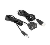 Jiawu Adaptateur de Câble de Tableau de Bord de 1.5m, Cordon de Montage de Voiture à 2 Ports pour Camion Bateau, Câble d'extension de Panneau USB