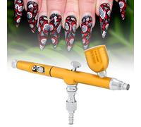 Jiawu Aérographe, Alimentation par gravité à Double Action de 0,3 Mm avec une capacité de Tasse de 7 Ml pour les Loisirs de Décoration de Gâteaux de Tatouage Temporaire d'art d'ongle 'art (YELLOW)