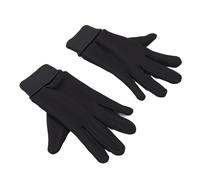 Jiawu Antidérapants Doublés de Polaire pour Hommes, d'hiver -Vent avec Doigts à écran Tactile, Adaptés à la Course à Pied et au Cyclisme, Couleur: Noir