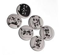 Jiawu Assortiment de Boutons en Bois, 500 Pièces, Boutons Décoratifs Ronds Imprimés de Chat sans Bavure pour l'artisanat, 2 Trous, en Bois de Poirier de 15 Mm pour la Couture, le Tricot, les (#1)