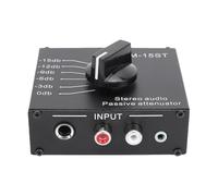 Jiawu Atténuateur de Son Stéréo Passif, Contrôle du Volume Variable en Ligne avec 6 Modes Commutables de 0 DB à 15 DB, pour Cinéma Maison et Performances Sonores Professionnelles
