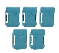 Jiawu Battery Storage Rack pour 18V et 18V, 5 Pack (Cyan) | Support en plastique dur Abs Pc, conception de fente de ceinture pour la fixation à la taille, pour batteries de rechange