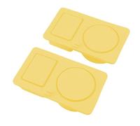 Jiawu Boîte à Collation Réutilisable en Silicone avec Couvercle, Multifonctionnelle, pour Enfants et Adultes, Matériau Sûr, Paquet de 2 (YELLOW)
