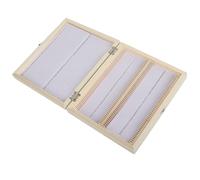 Jiawu Boîte à Lames de Microscope, 100 Pièces de Stockage en Bois de Grande capacité pour éviter la Casse par Frottement, Boîte à Lames Préparée, à pour échantillons avec Boucle en Métal, Code