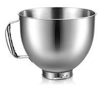 Jiawu Bol Mélangeur, Remplacement du Bol en Acier Inoxydable de 4,5-5 Pintes, Accessoire de Mélangeur en Acier Inoxydable, Compatible avec Les Séries Artisan 5Qt & Cassic 4.5Q