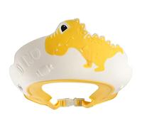 Jiawu Bonnet de Bain bébé Dinosaure, Chapeau de Bain à Large Bord (YELLOW) | Bonnet de douche élastique doux pour bébé, avec conception antidérapante et étanche pour 1 à 15 ans, ajustement réglable
