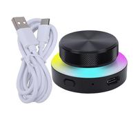 Jiawu Bouton de Contrôleur Multimédia de Contrôle du Volume USB, Contrôleur de Bouton Personnalisable, Connexion BT USB C 2,4 G, Bouton de Contrôle du Volume Externe avec Lumière RVB