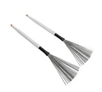 Jiawu Brosse à Tambour à Double Usage, 2 Pièces, Brosse à Percussion en Fil d'acier et de Caoutchouc pour d'érable, à Batterie de Jazz à Double Tête pour la Pratique du Groupe, Remplacement de