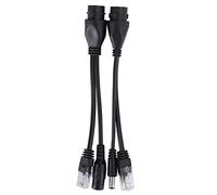 Jiawu Câble Adaptateur POE 12V, Injecteur Séparateur IEEE802.3af, (BLACK)