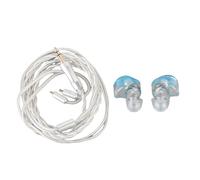 Jiawu Câble Détachable IEM Écouteurs Qualité Sonore HiFi Suppression du Bruit pour Les Voyageurs et Les Artistes Ajustement Ergonomique avec 3 Tailles D'embouts Auriculaires Lot de 2 (Bleu Clair)