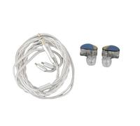 Jiawu Câble Détachable IEM Écouteurs Qualité Sonore HiFi Suppression du Bruit pour Les Voyageurs et Les Artistes Ajustement Ergonomique avec 3 Tailles D'embouts Auriculaires Lot de 2 (Or Bleu)
