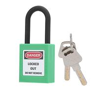 Jiawu Cadenas de sécurité 38mm avec 2 Clés pour Consignation (GREEN) | Serrure à manille d\'isolation en nylon pour usine, chantier de construction, hôpital, non conductrice