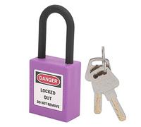 Jiawu Cadenas de sécurité 38mm avec 2 Clés pour Consignation (PURPLE) | Serrure à manille d\'isolation en nylon pour usine, chantier de construction, hôpital, non conductrice